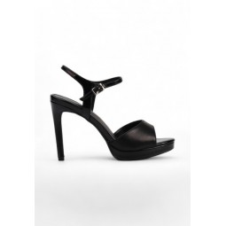 01713 Women Platforms Slingback Strap High Heels in Black